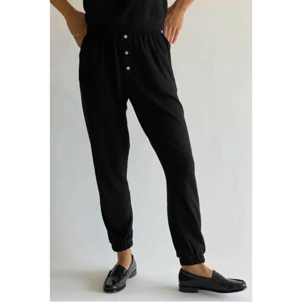 Donni. Sweater Henley Sweatpants | Black in Small